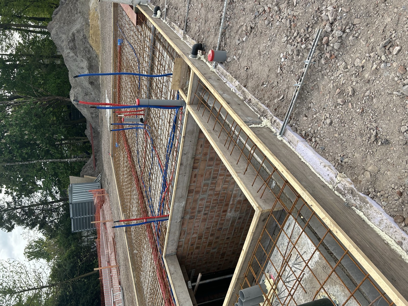 Funderingsbalken rondom de kelder